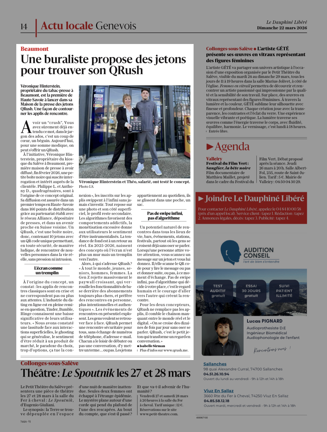 Le Dauphiné Libéré — Une buraliste propose des jetons pour trouver son QRush